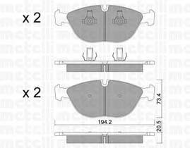 METELLI 22-0828-0 Комплект тормозных колодок,