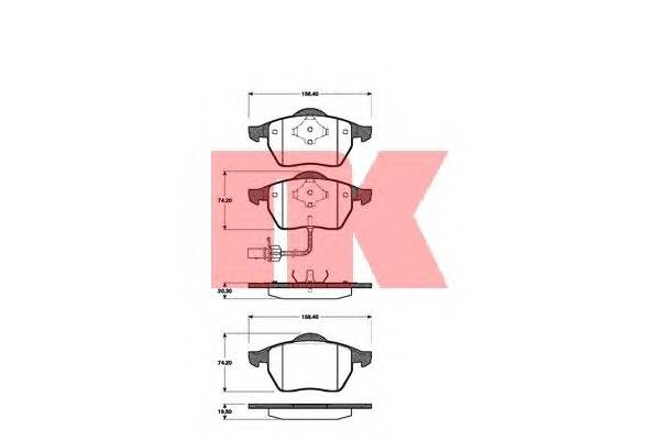 NK 222555 Комплект гальмівних колодок,