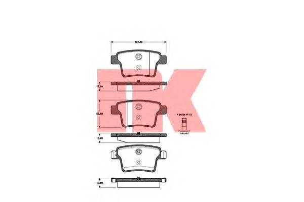 NK 222563 Комплект гальмівних колодок,