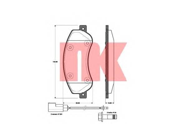 NK 222566 Комплект гальмівних колодок,