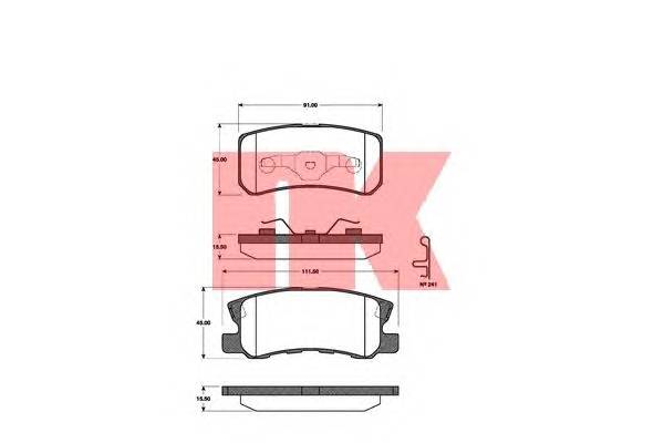 NK 223025 Комплект тормозных колодок,