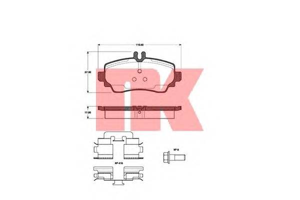 NK 223333 Комплект тормозных колодок,