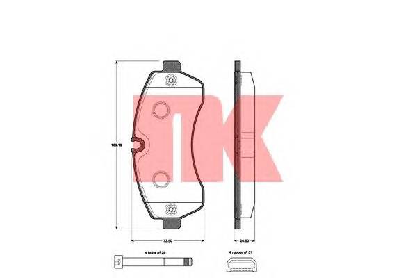 NK 223364 Комплект тормозных колодок,