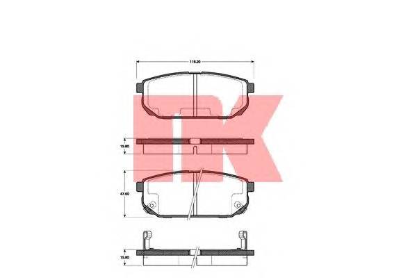 NK 223509 Комплект тормозных колодок,