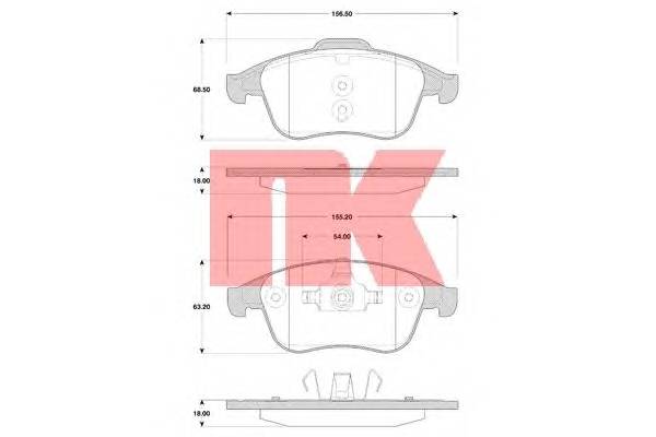 NK 223962 Комплект тормозных колодок,