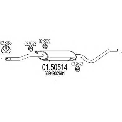 MTS 01.50514 Средний глушитель выхлопных