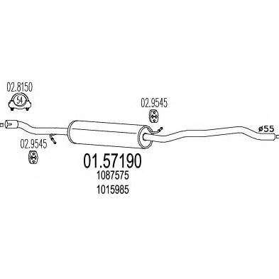 MTS 01.57190 Средний глушитель выхлопных