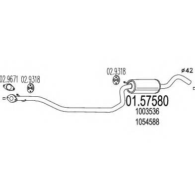 MTS 01.57580 Средний глушитель выхлопных