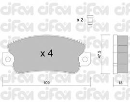 CIFAM 822-033-1 Комплект гальмівних колодок,