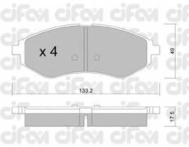 CIFAM 822-508-0 Комплект гальмівних колодок,