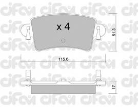 CIFAM 822-546-0 Комплект тормозных колодок,