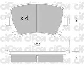 CIFAM 822-553-0 Комплект гальмівних колодок,