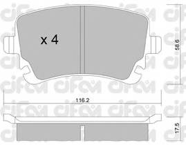 CIFAM 822-554-2 Комплект гальмівних колодок,