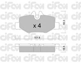 CIFAM 822-576-0 Комплект тормозных колодок,