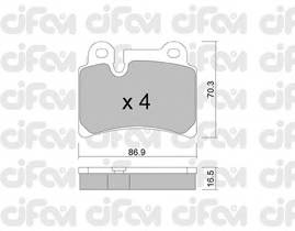 CIFAM 822-660-0 Комплект гальмівних колодок,