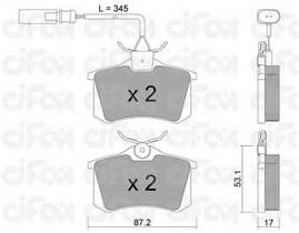 CIFAM 822-100-6 Комплект тормозных колодок,