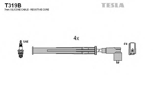 TESLA T319B Комплект проводов зажигания