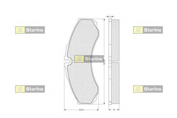 STARLINE BD S180 Гальмiвнi колодки, к-кт.