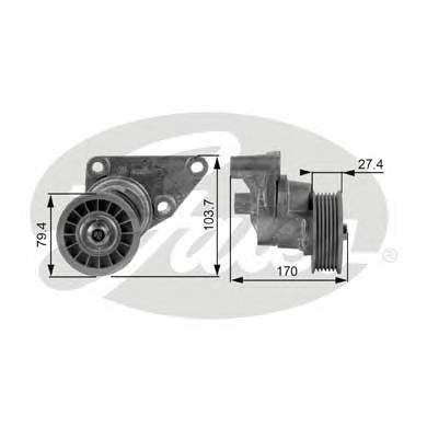 GATES T38158 Натяжной ролик, поликлиновой