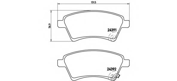 BREMBO P 23 105 Комплект тормозных колодок,