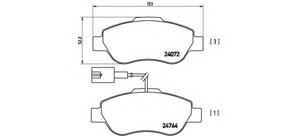 BREMBO P 23 107 Комплект гальмівних колодок,