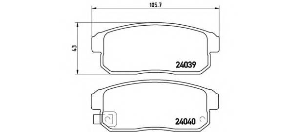 BREMBO P 49 035 Комплект гальмівних колодок,