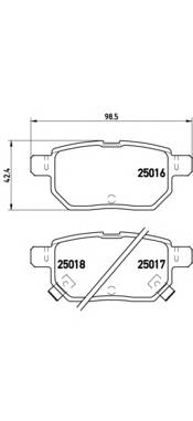 BREMBO P 83 133 Комплект гальмівних колодок,