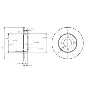 DELPHI BG2454 Тормозной диск