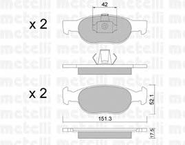 METELLI 22-0079-1 Комплект тормозных колодок,