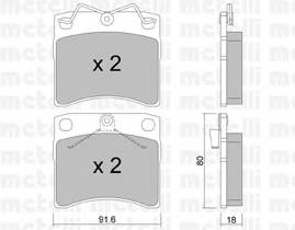 METELLI 22-0163-1 Комплект гальмівних колодок,