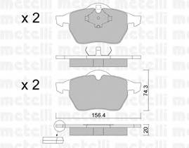 METELLI 22-0181-2 Комплект гальмівних колодок,