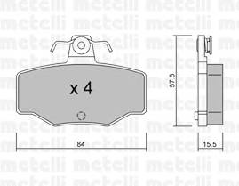 METELLI 22-0199-0 Комплект гальмівних колодок,