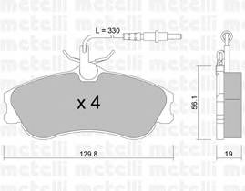 METELLI 22-0217-0 Комплект гальмівних колодок,