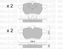 METELLI 22-0279-0 Комплект тормозных колодок,