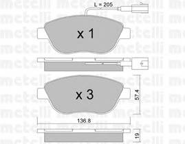 METELLI 22-0322-0 Комплект тормозных колодок,