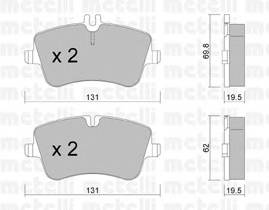 METELLI 22-0342-0 Комплект гальмівних колодок,