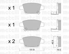 METELLI 22-0451-0 Комплект гальмівних колодок,