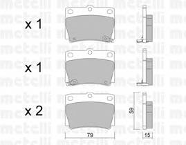 METELLI 22-0484-0 Комплект гальмівних колодок,