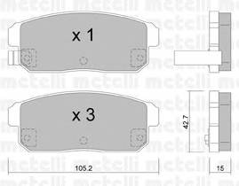 METELLI 22-0733-0 Комплект гальмівних колодок,