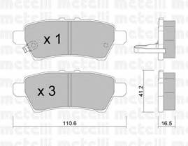 METELLI 22-0744-0 Комплект гальмівних колодок,