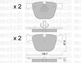 METELLI 22-0773-0 Комплект гальмівних колодок,