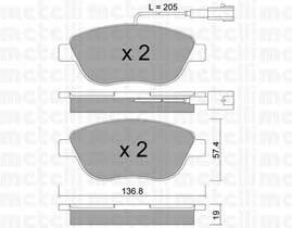 METELLI 22-0322-3 Комплект тормозных колодок,