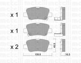 METELLI 22-0881-0 Комплект тормозных колодок,