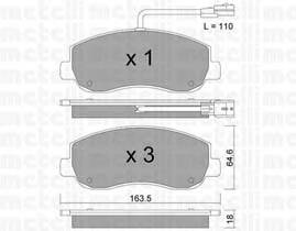 METELLI 22-0898-0 Комплект тормозных колодок,