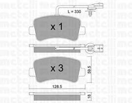 METELLI 22-0899-0 Комплект тормозных колодок,