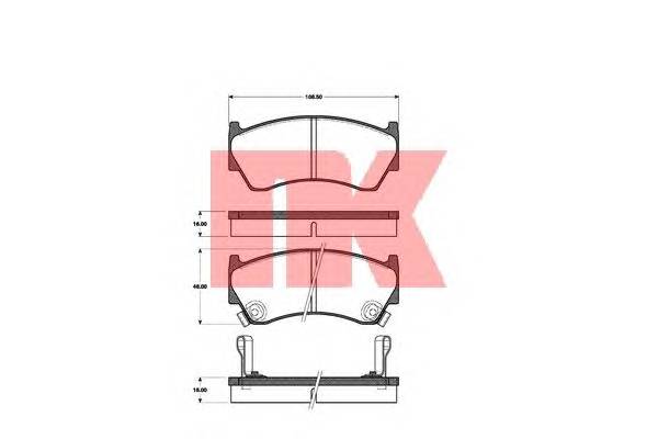 NK 222244 Комплект тормозных колодок,