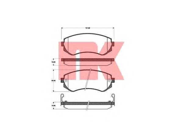 NK 222253 Комплект гальмівних колодок,