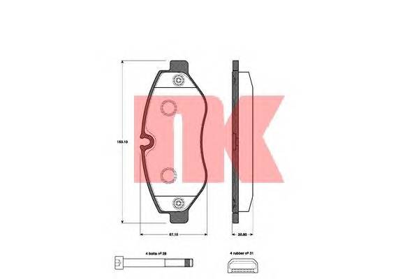 NK 223362 Комплект тормозных колодок,