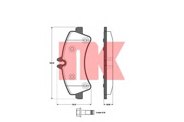 NK 223365 Комплект тормозных колодок,