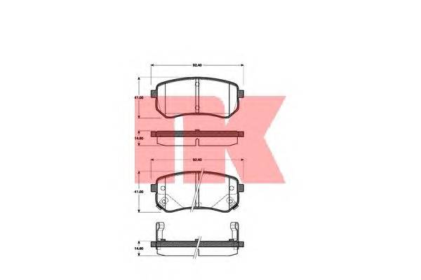 NK 223514 Комплект тормозных колодок,